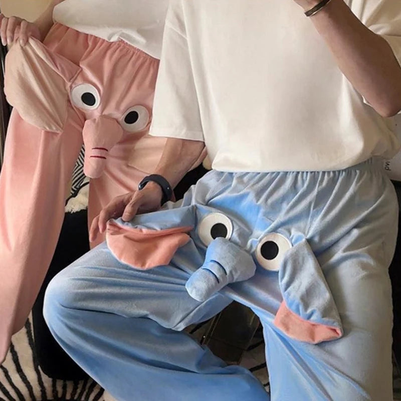 Couple Pajama Pants With A Ringing Elephant Trunk
