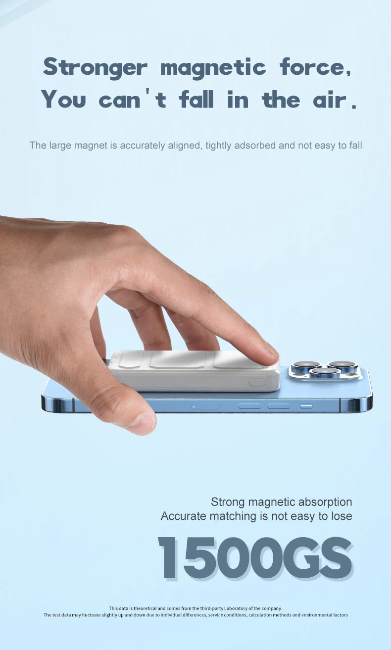 Wireless Magnetic 10000mAh Power Bank With Foldable Stand Portable 5000mAh External Auxiliary Battery For Magsafe iPhone Samsung