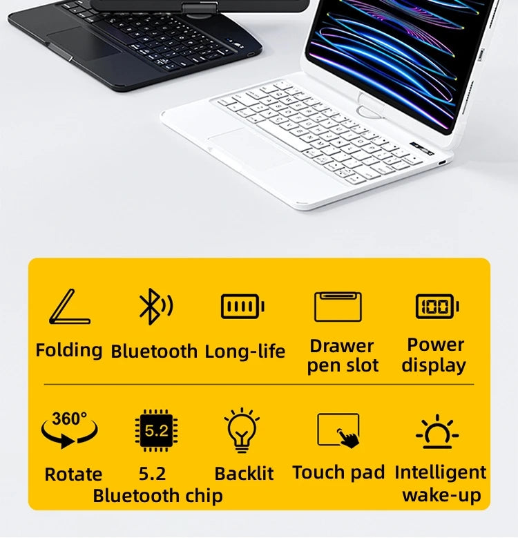 iFacemall Magic Keyboard for IPad Pro 11 12 9 12.9 Air 4 Air 5 for IPad 10th Generation Pro 12 9 6th 5th 4th 3rd Gen Cover Case