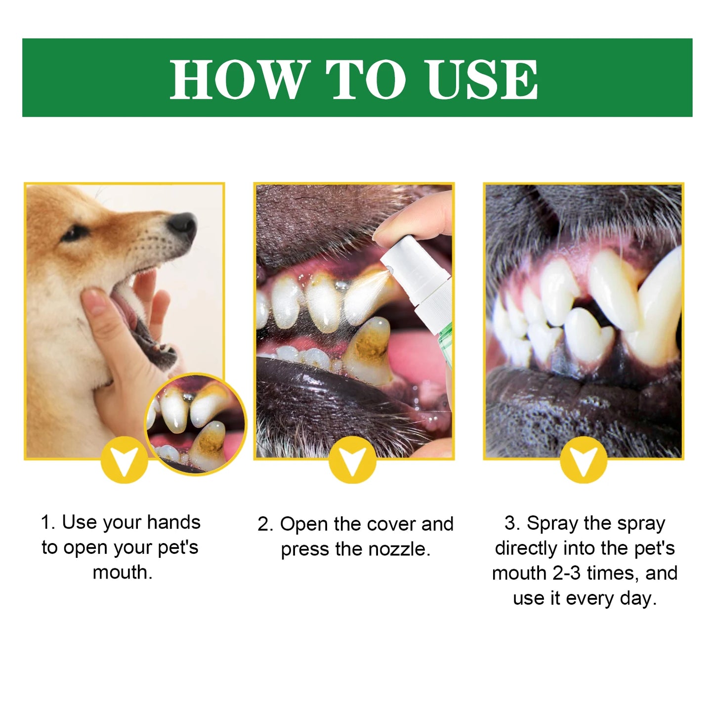 Yegbong Pet Mint Fresh Breath Spray Cat and Dog Oral Cleansing Deodorant Removal Odor Care Spray Dog Cat tooth deodorant spray