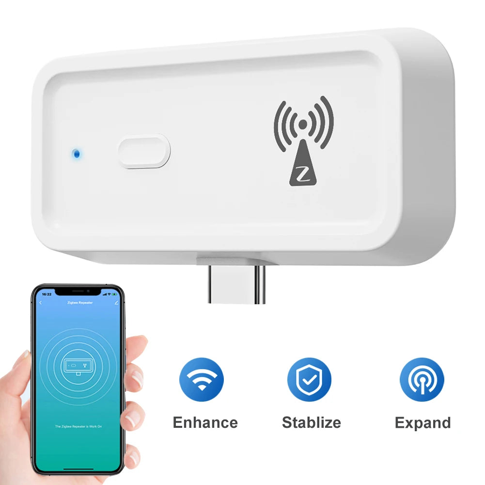 ZigBee Amplifier Extender Output Power Up To 20db Type C Range Extender Work for Alexa Google Home Smart Home Automation Devices