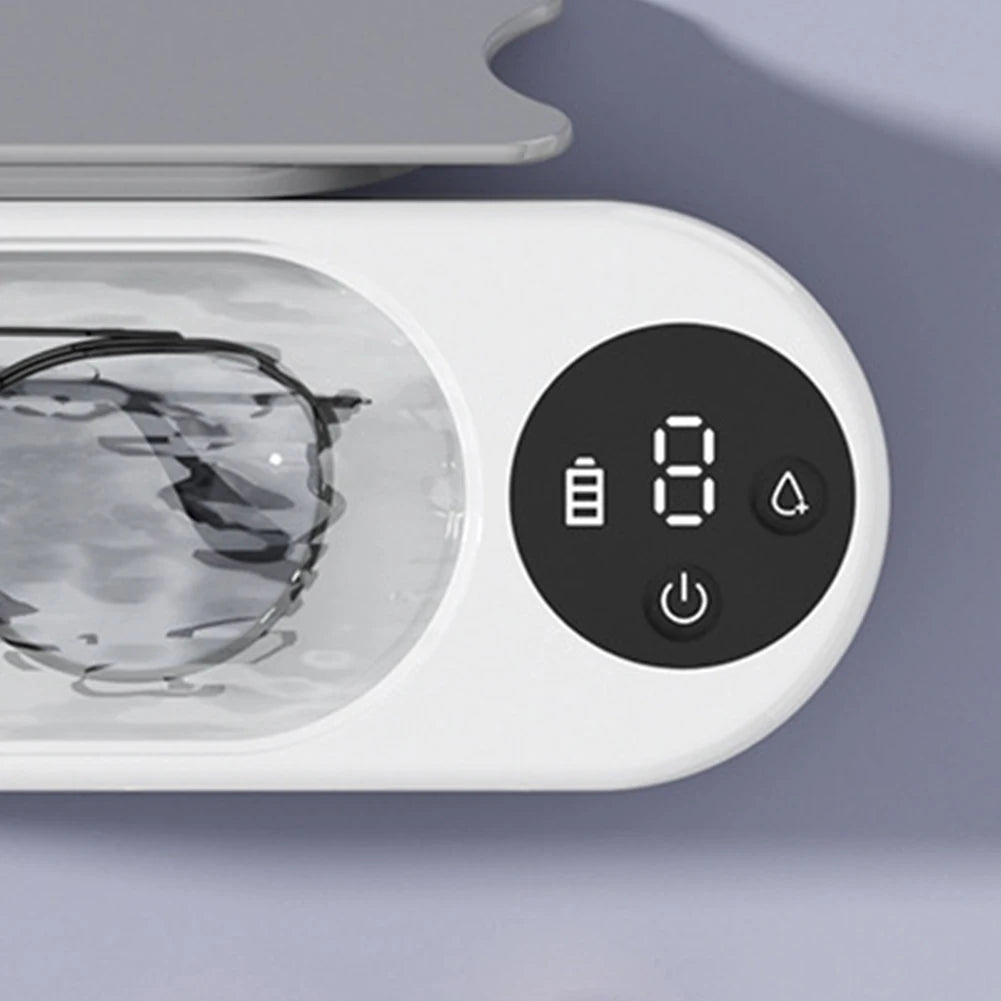 Ultrasonic Eyeglass Washing Tool Portable Glasses Cleaner Multifunctional High Frequency Vibration for Retainer Eyeglass Watches