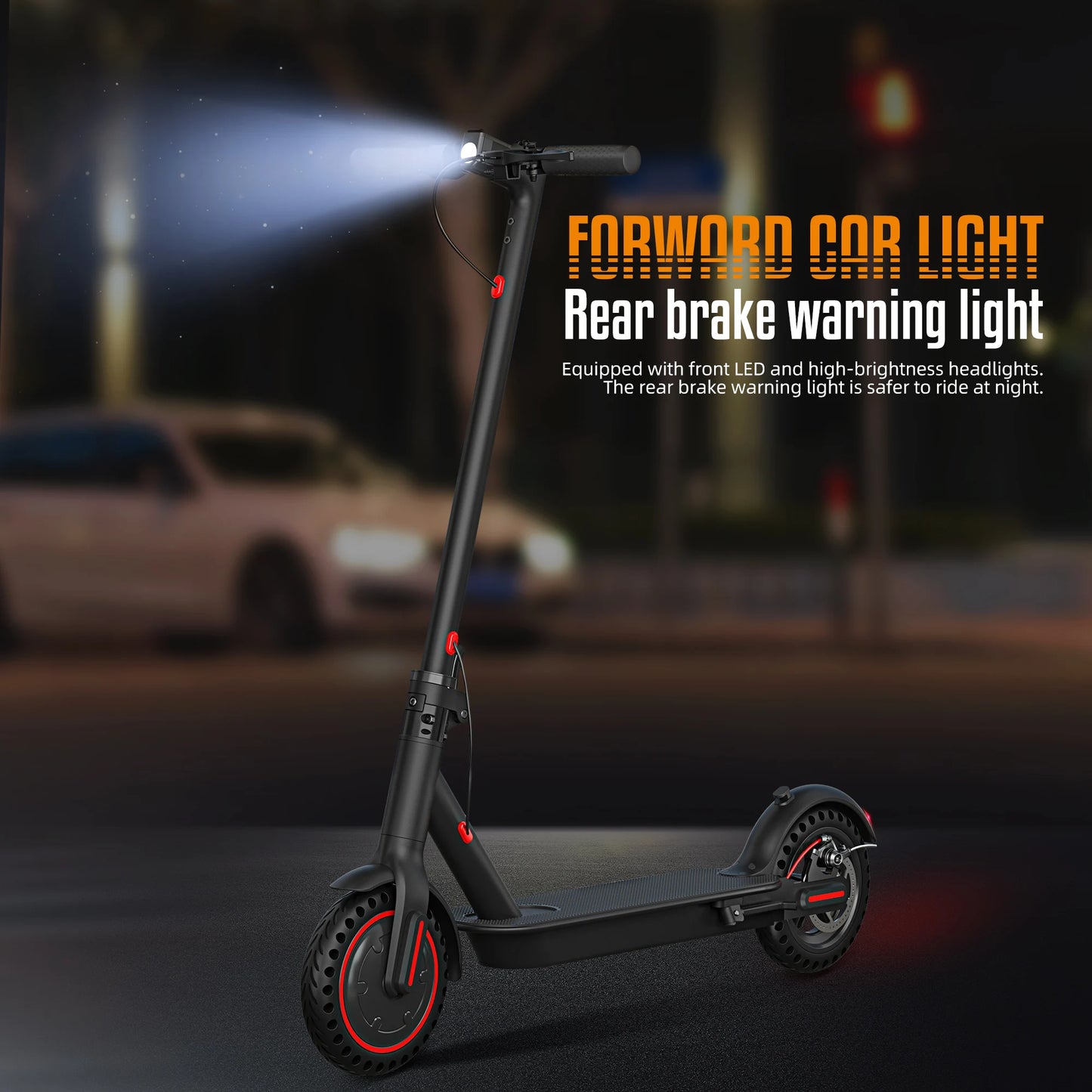 350W Foldable Electric Scooter Explosion-proof Tires & Dual Brake System