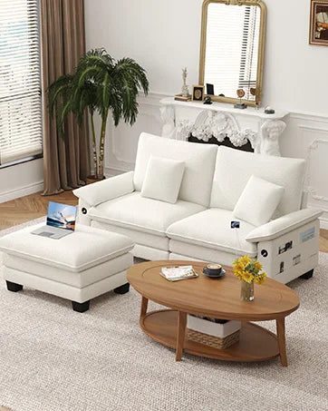 Sleeper Pull Out 2 in 1 Sectional Sleeper Sofa Couches with Storage,USB, Cup Holder,Pullout Sectional Couches