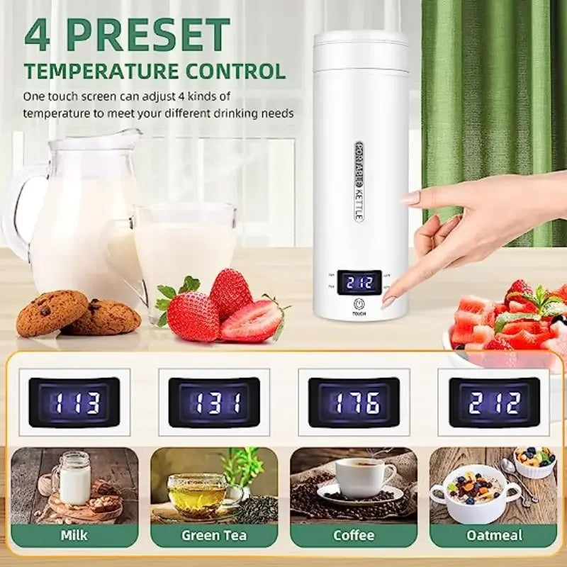Travel Electric Kettle Water Boiler, Water Heater Steel & Auto Shut-Off & Boil Dry Protect