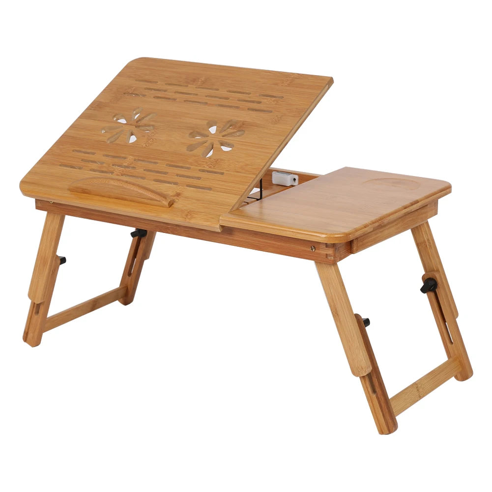 Bed Desk Adjustable Bamboo Rack Shelf Dormitory Bed Lap Desk Portable Book Reading Tray Stand Bed Lap Desk Laptop Bed Desk