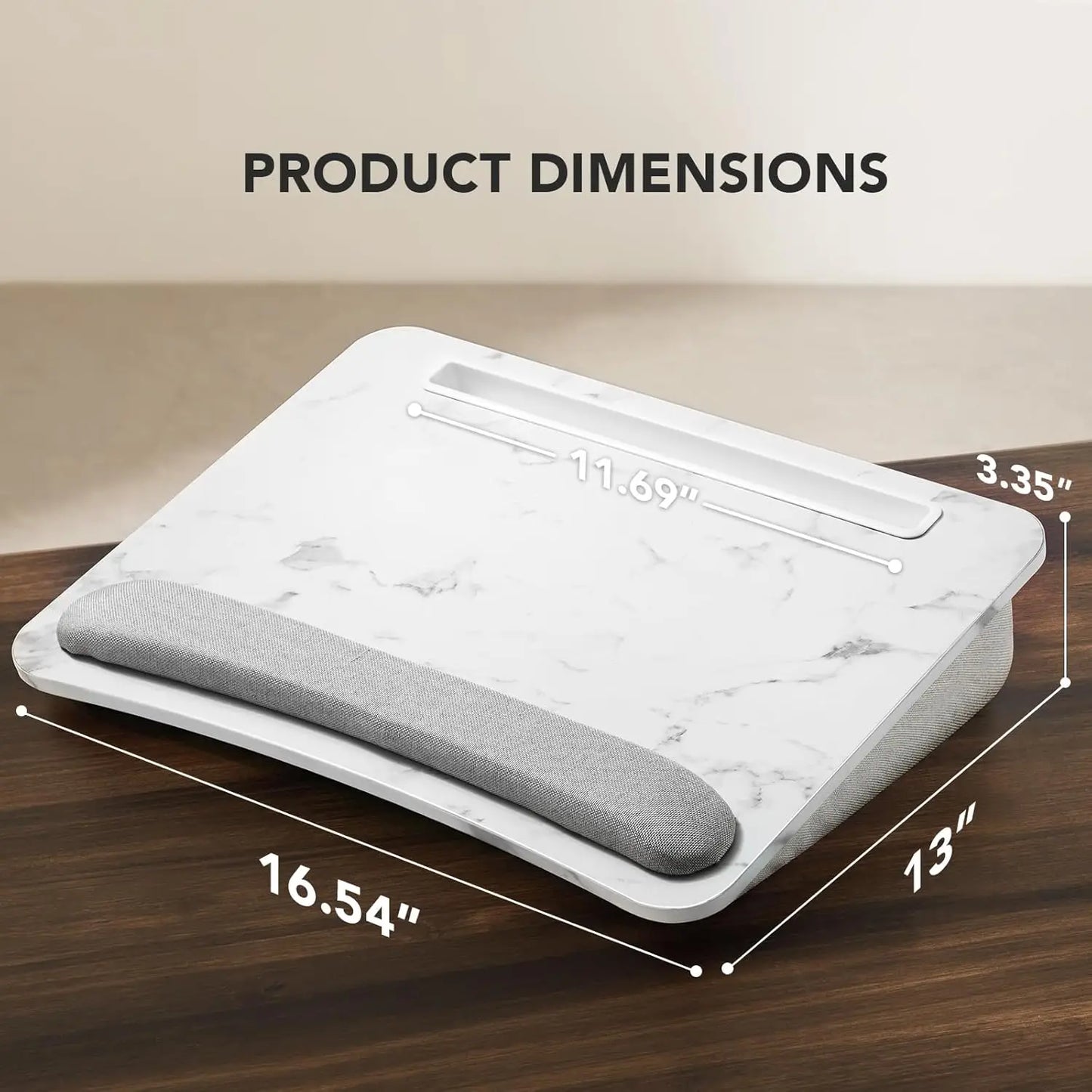 Lap Laptop Desk - Portable Lap Desk with Pillow Cushion, Fits up to 15.6 inch Laptop, with Anti-Slip Strip