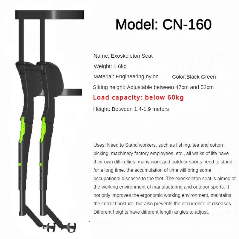 Exoskeleton Travel Multifunctional Seat Stool