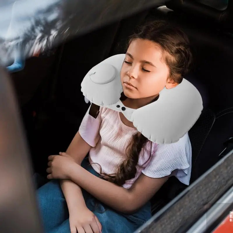 Inflatable Neck Pillow U-Shaped Neck Support Pillow Comfortable Pillow Portable Neck Protector For Travel Airplane Car