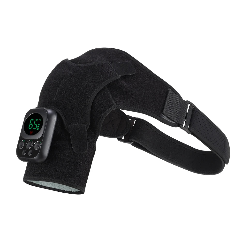 Electric Shoulder Brace 3 Gear Heated Vibration Massage Shoulder Support Massage Belt Arthritis Joint Injury Blood Circulation
