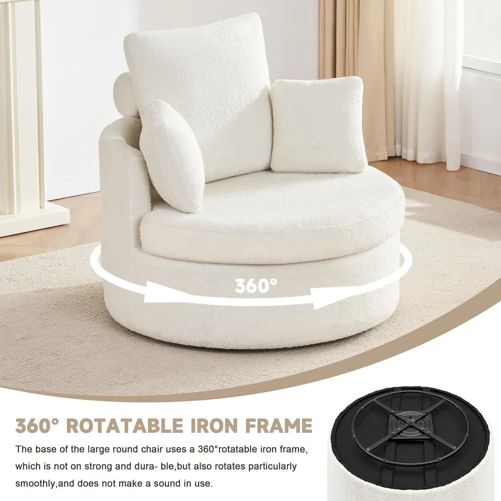 Rotatable Oversized Chair with Storage