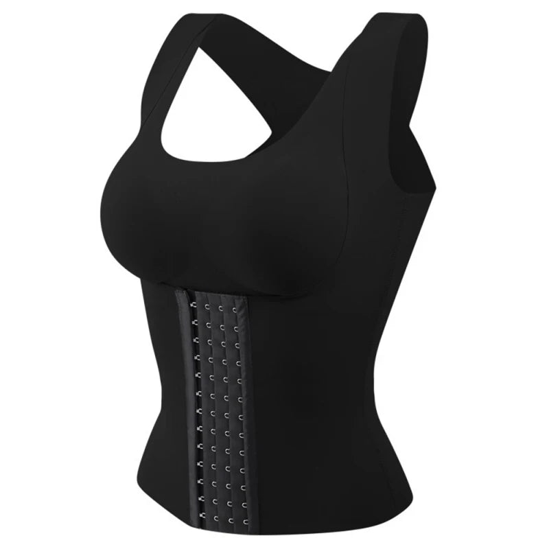 Women 3-in-1 Body Shapewear Posture Corrector Underwear Tummy Control Back Support Push Up Bra Shaper Vest Slim Tank Top Corset