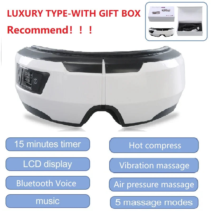 Eye Massager With Heat Smart  Vibration Eye Care Compress Bluetooth Eye Massage Relax Migraines Relief ImprBluetooth Music