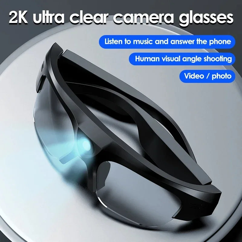 4K HD Bluetooth Camera, Music, Microphone Glasses for Outdoor Sports Bicycle
