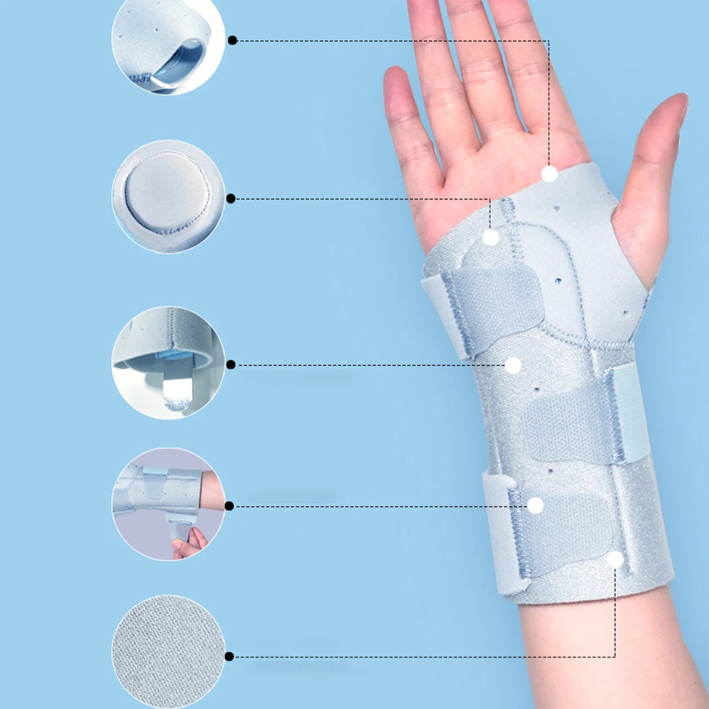 Waist Bracer Wrist Support Splint Hand And Wrist Support For Carpal Tunnel And Tendonitis Left / Right Hand Available