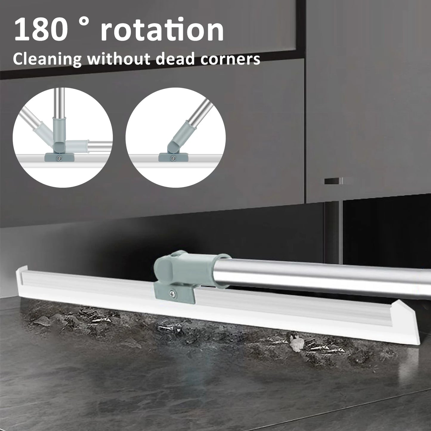 Magic Cleaning Brush with Adjustable Long Handle 180° Rotatable Silicone Floor Squeegee for Household Window Glass Bathroom New