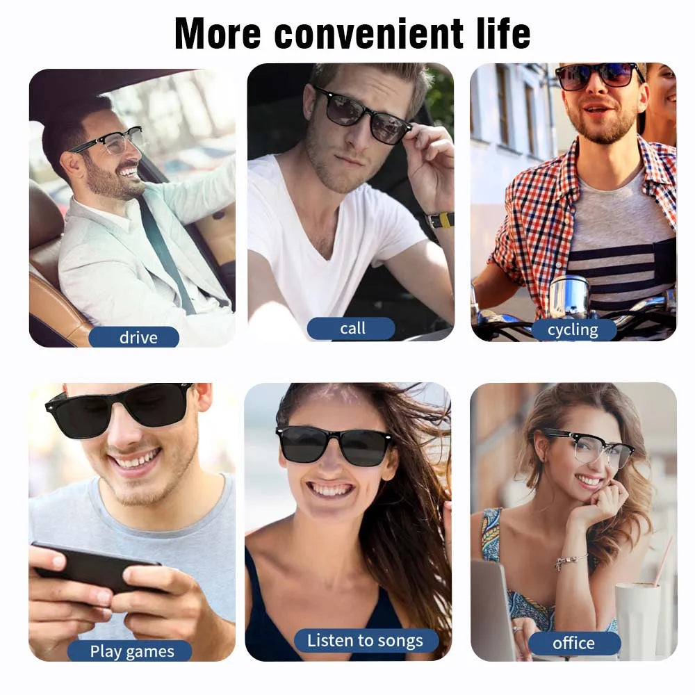SENBONO Orignal E13 Smart Glasses With Sunglasses Open Ear Headsets Waterproof Hands-Free Calling Sunglasses For Men Womem