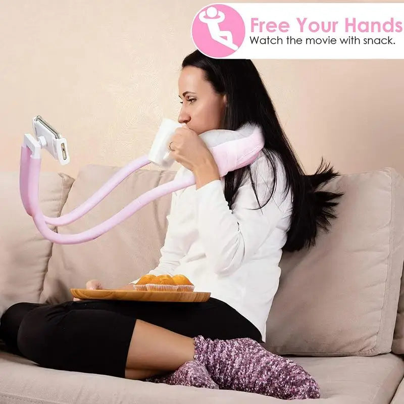 U-shaped Pillow With Mobile Phone Holder Lazy Support Nap Pillow Memory Foam Ventilation Travel Neck Pillow Camping