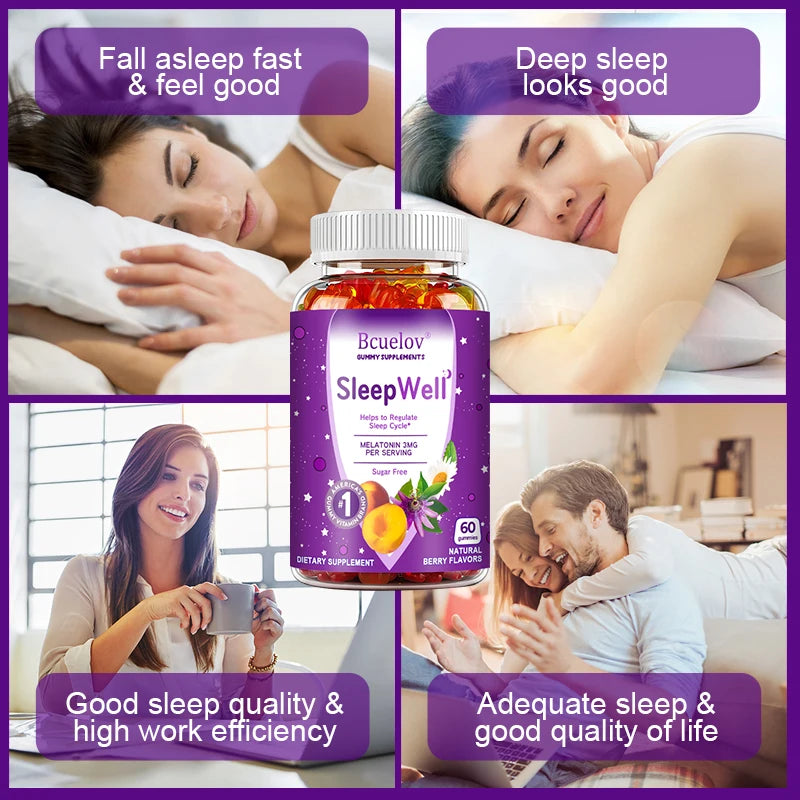 Sleep Gummies - Fight Insomnia, Support Immunity, Relieve Stress - With Melatonin Extract