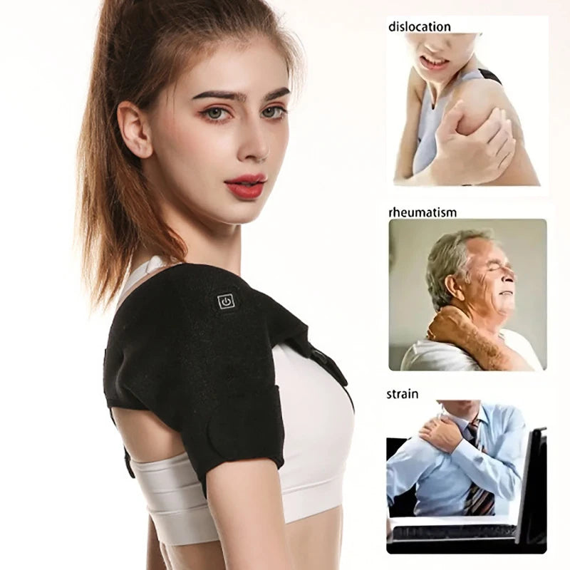 USB Heated Shoulder Brace – Massage & Support