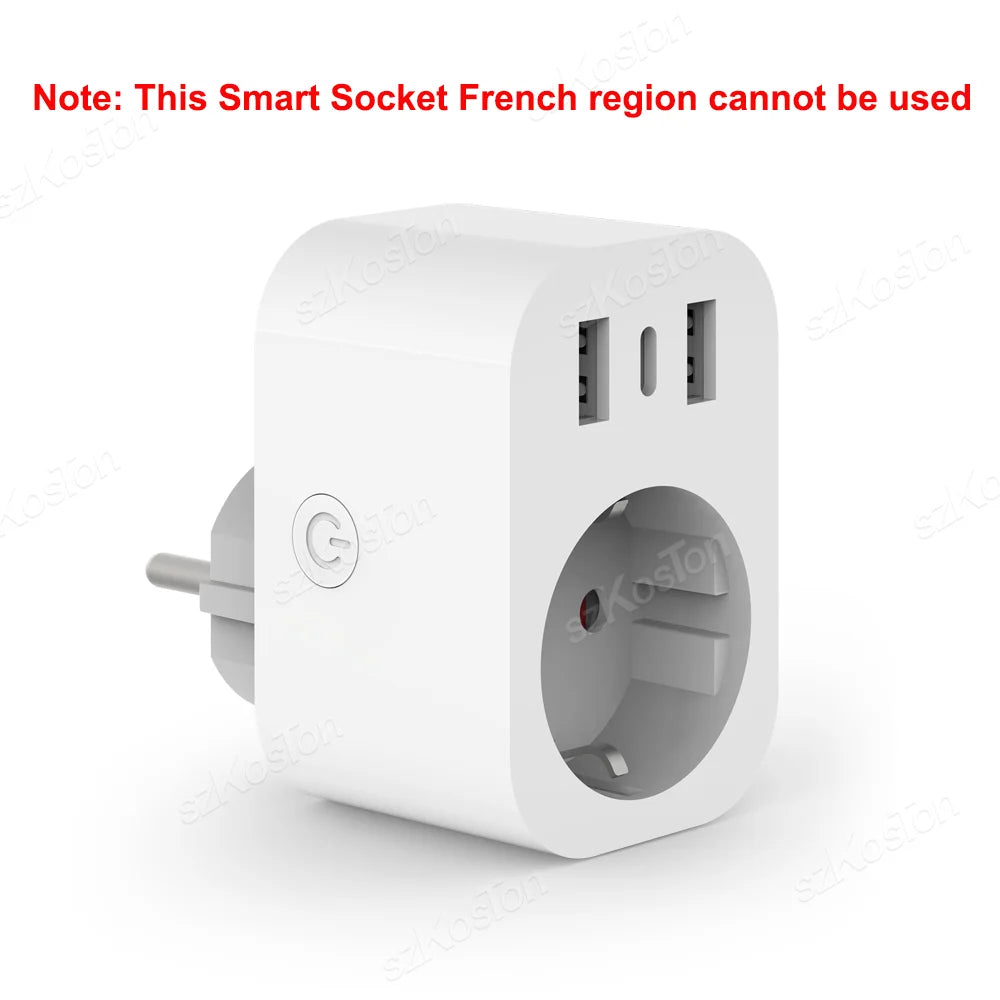 WiFi Smart Plug 16A Home Appliance Works with Alexa Google