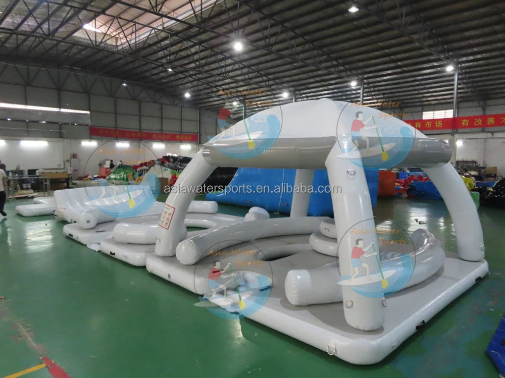 Custom Inflatable Floating Wave Loading Dock, Inflatable Jet Ski Dock Inflatable Water Platform