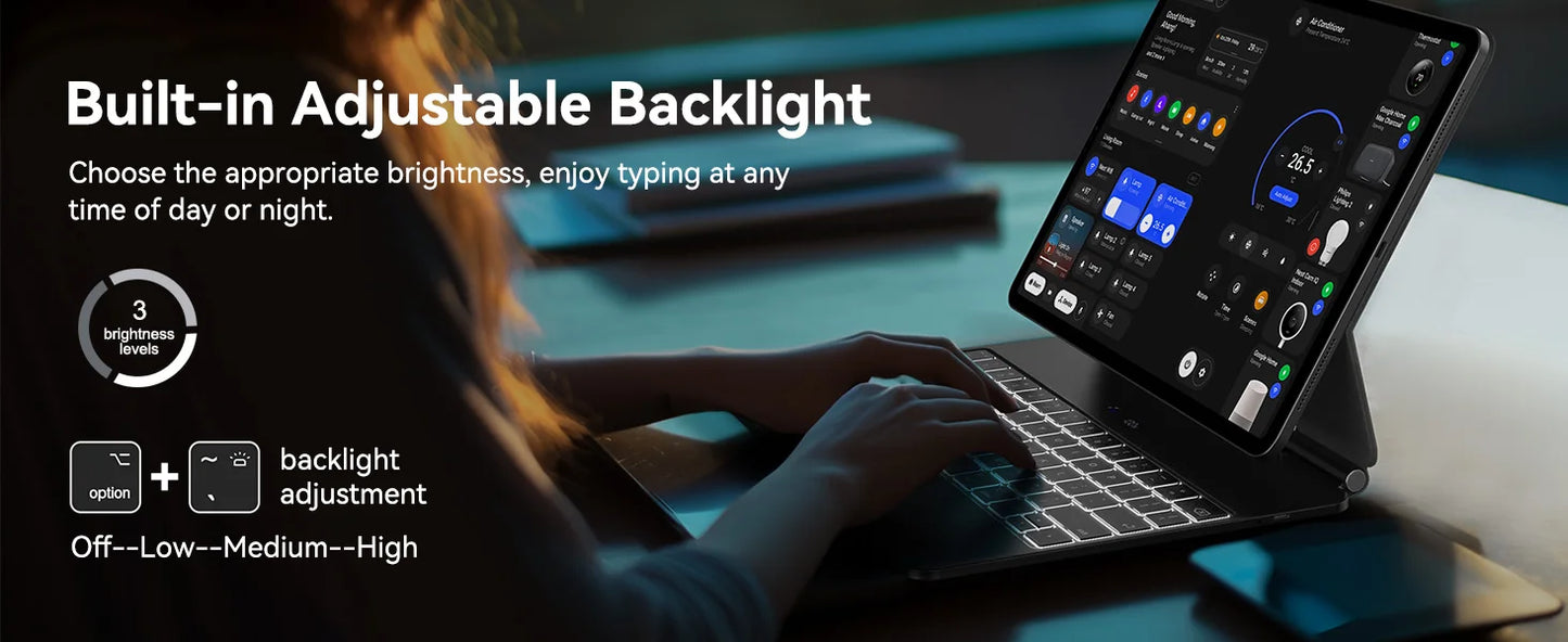 SODI Magnetic Keyboard Case for iPad Pro 12.9 inch 3rd/4th/5th/6th Magic Compatible Keyboard Case with Multi-Touch Trackpad