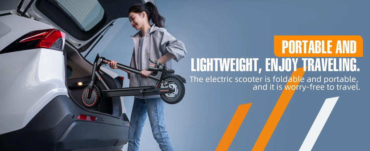 350W Foldable Electric Scooter Explosion-proof Tires & Dual Brake System