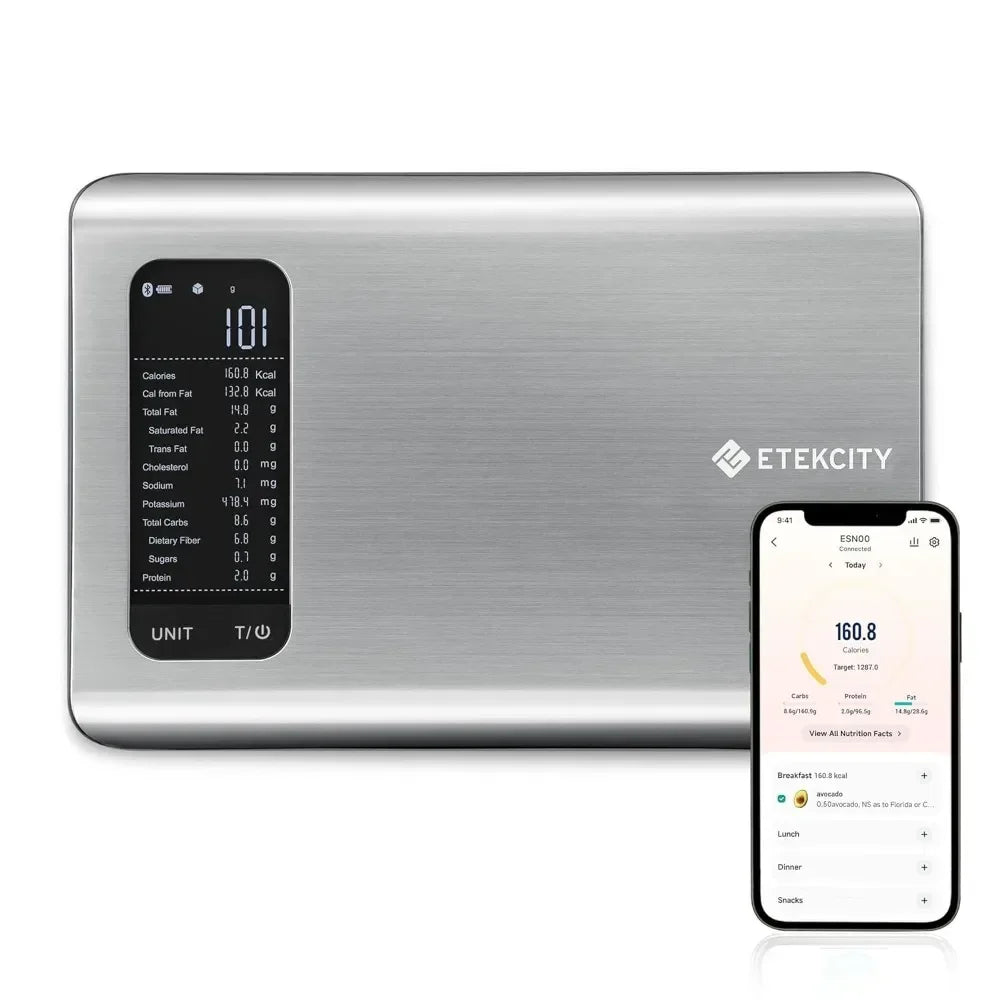 Smart Food Kitchen Scale with Nutritional Calculator, Free App with 19 Nutrients Tracking, Calorie, Marco, Digital Weight Grams