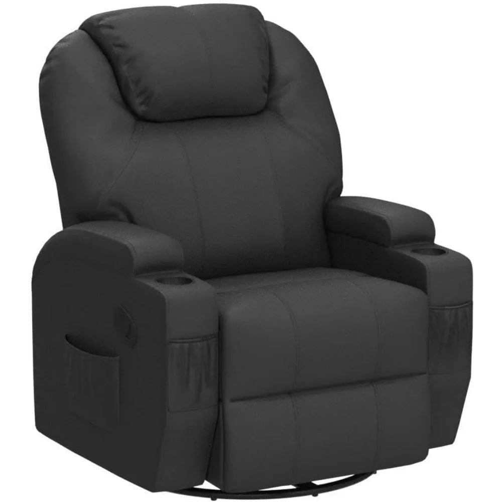 Remote Controlled Massage Chairs, Reclining, Leather, Ergonomic with Cup Holders