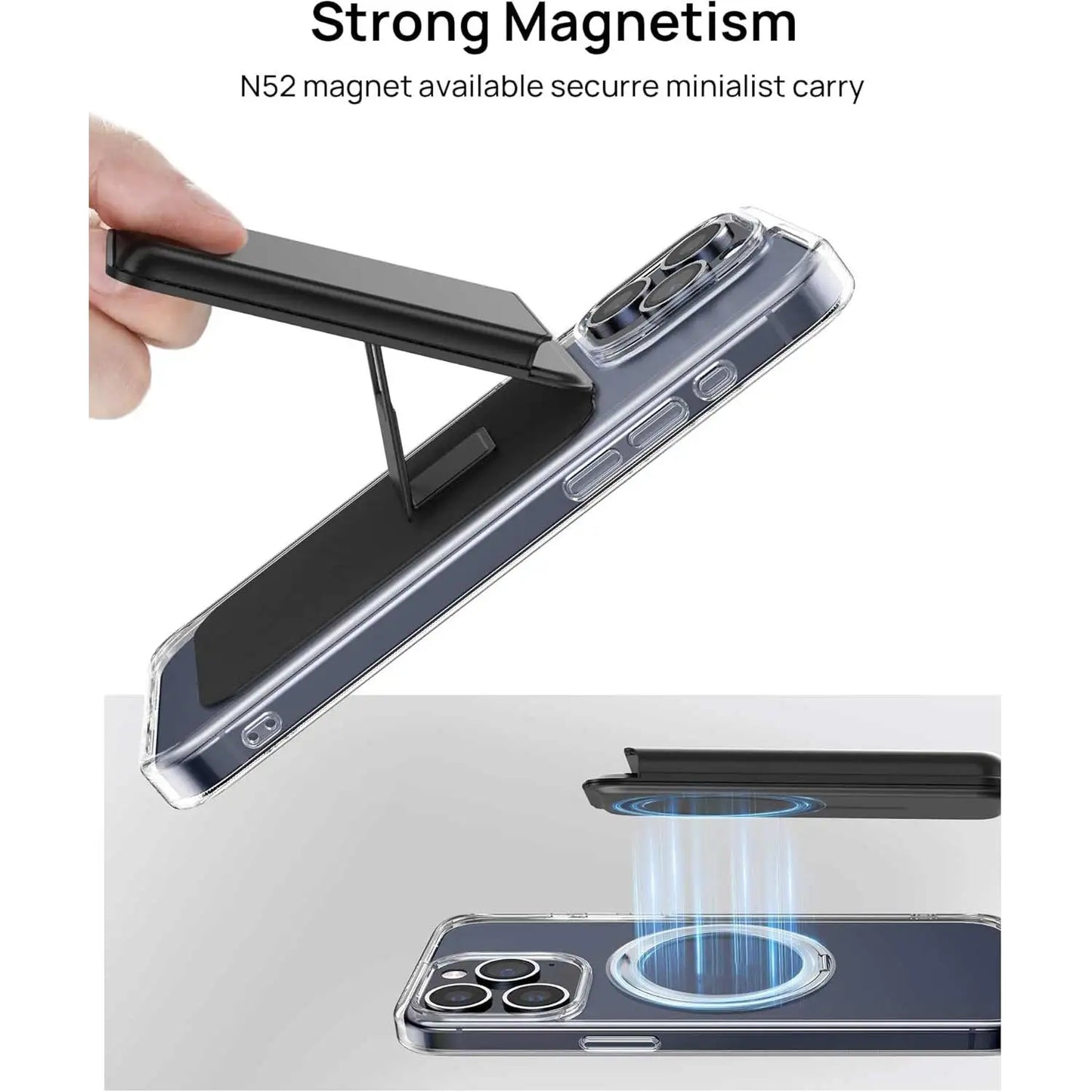 SODI Magnetic Card Holder for Phone Case Leather Wallet Stand for Tripod Foldable MagSafe Wallet for iPhone 16/15/14/13/12