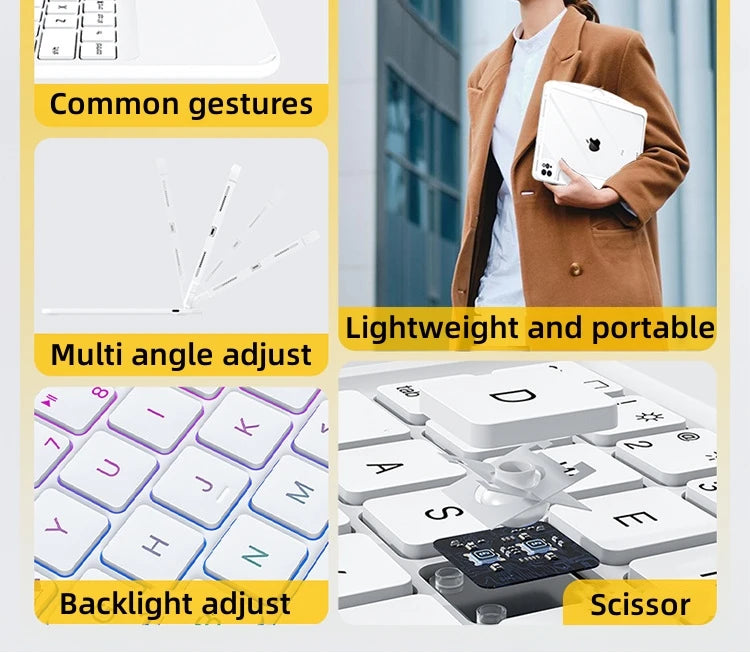 iFacemall Magic Keyboard for IPad Pro 11 12 9 12.9 Air 4 Air 5 for IPad 10th Generation Pro 12 9 6th 5th 4th 3rd Gen Cover Case