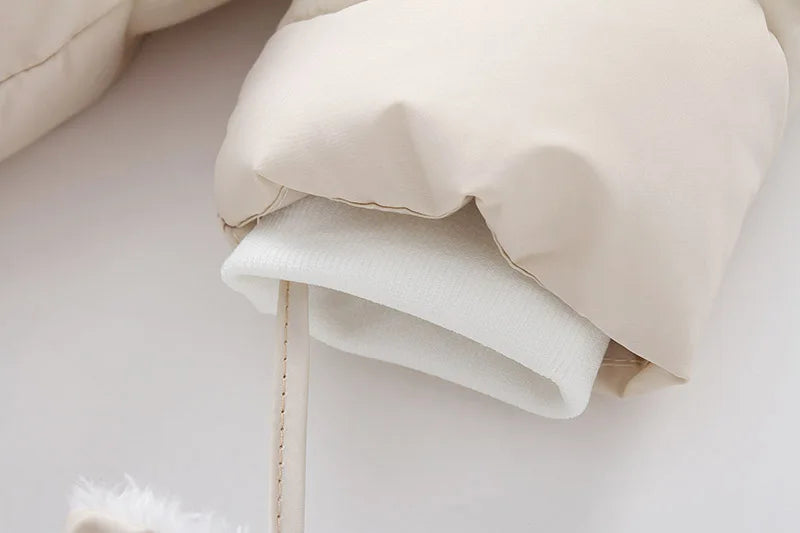2024 Winter Baby Down Jumpsuit – Wool Hooded, Snowproof & Warm