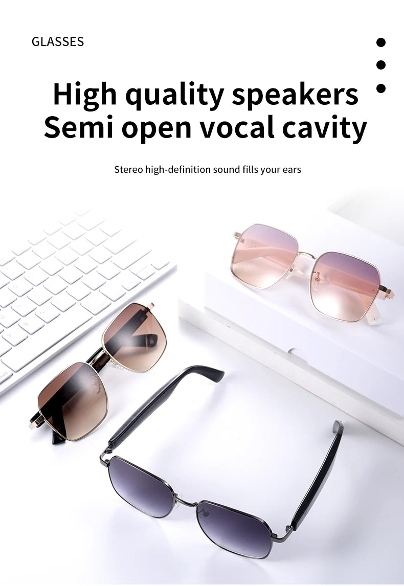 MZ02 Smart Glasses with Speaker Bluetooth Wireless Audio Touch Hands-Free Calling Stereo Music Headphones Smart Sunglasses