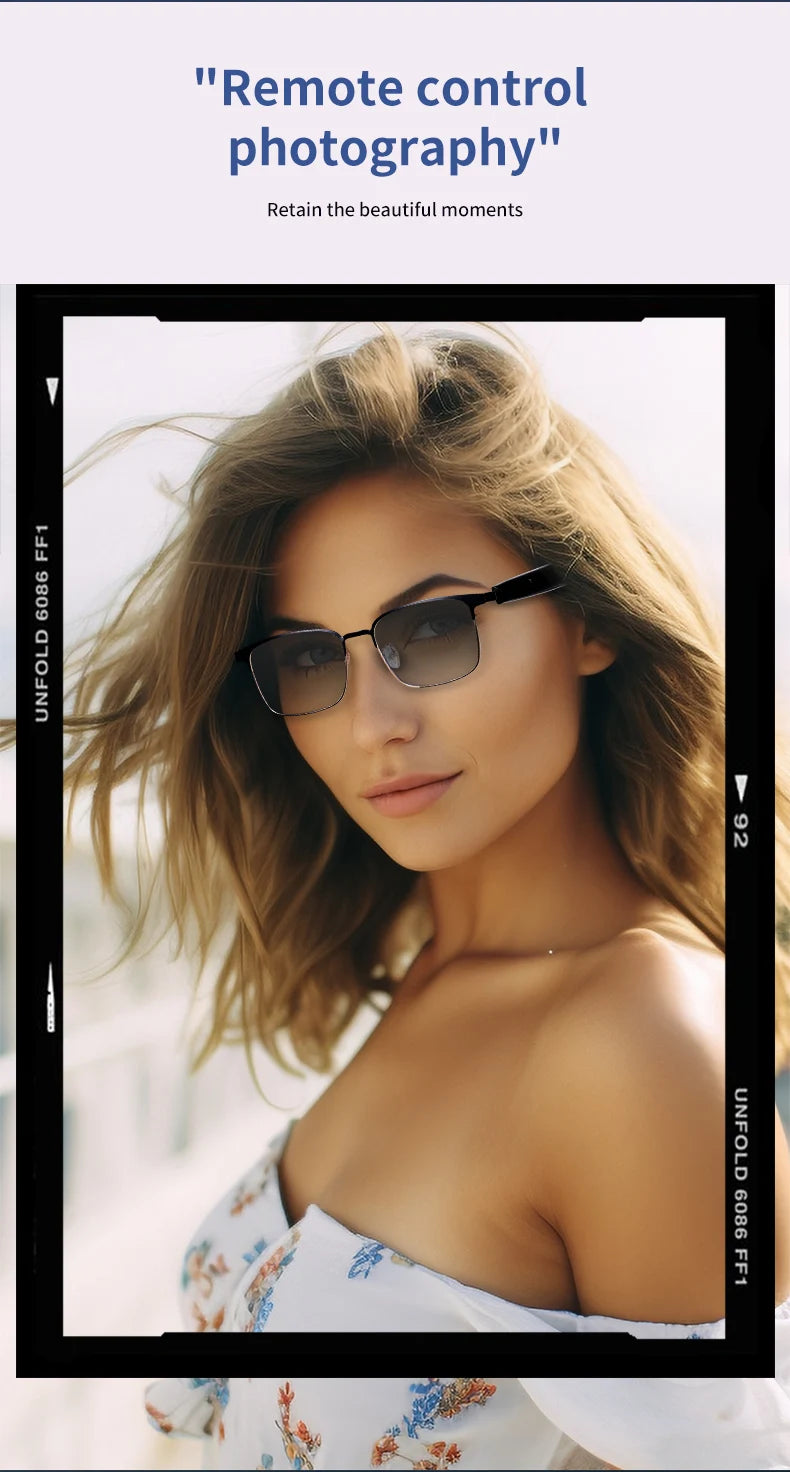 New smart glasses with auto-sensitive lenses, built-in microphone and speaker for sports, driving, fishing and everyday wear.
