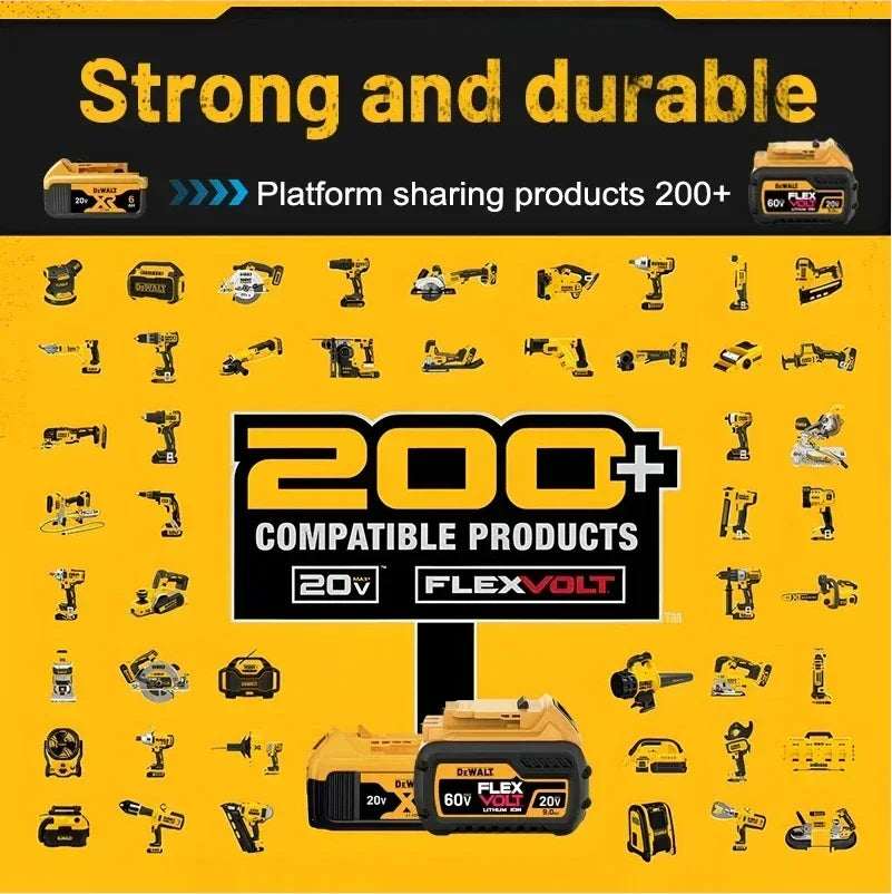 High Rate 100% Genuine Dewalt 20V Battery, 2AH 5AH 6AH Rechargeable Lithium Ion Battery, Dewalt DCB200 Power Tool Battery