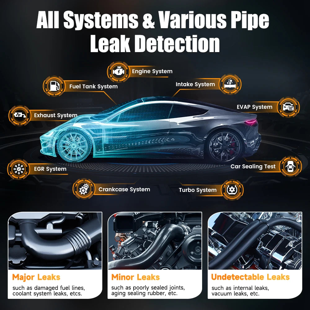 Automotive Smoke Machine 12V Built-in Air Pump EVAP Vacuum Leak Detector Car Pipe Leakage Diagnostic Tester