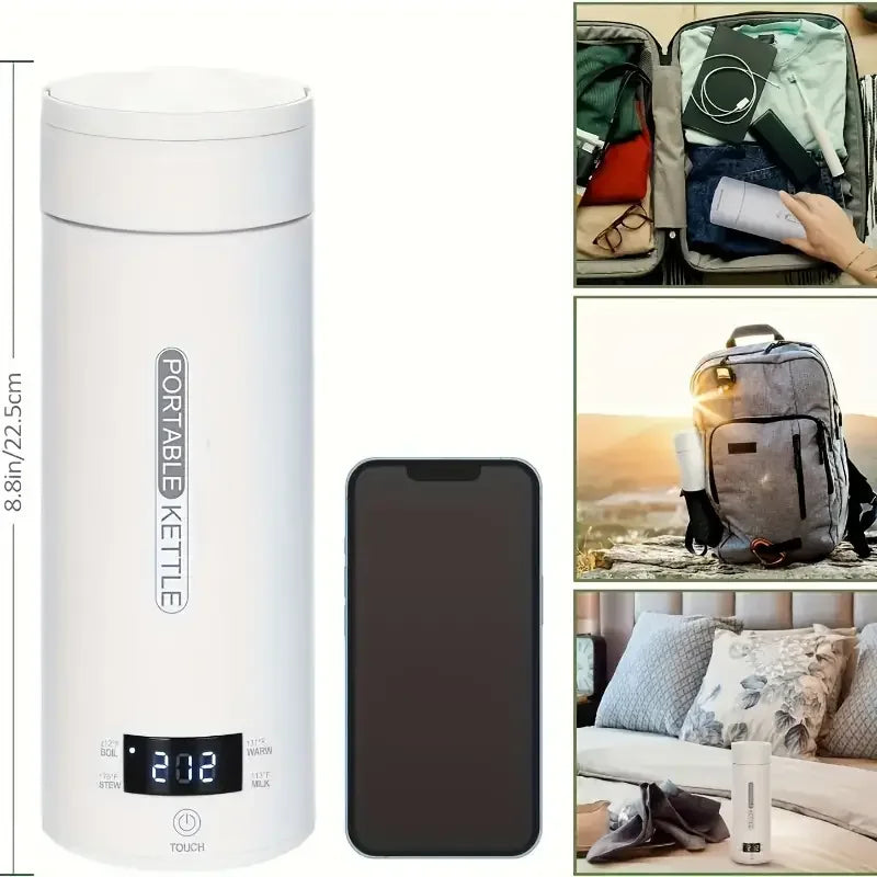 Travel Electric Kettle Water Boiler, Water Heater Steel & Auto Shut-Off & Boil Dry Protect