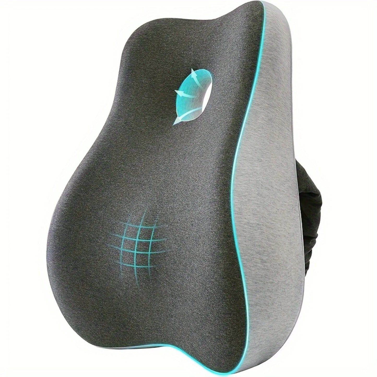 Ergonomic Memory Foam Lumbar Support Pillow - Adjustable, Washable Cover for Office, Car & Travel Comfort