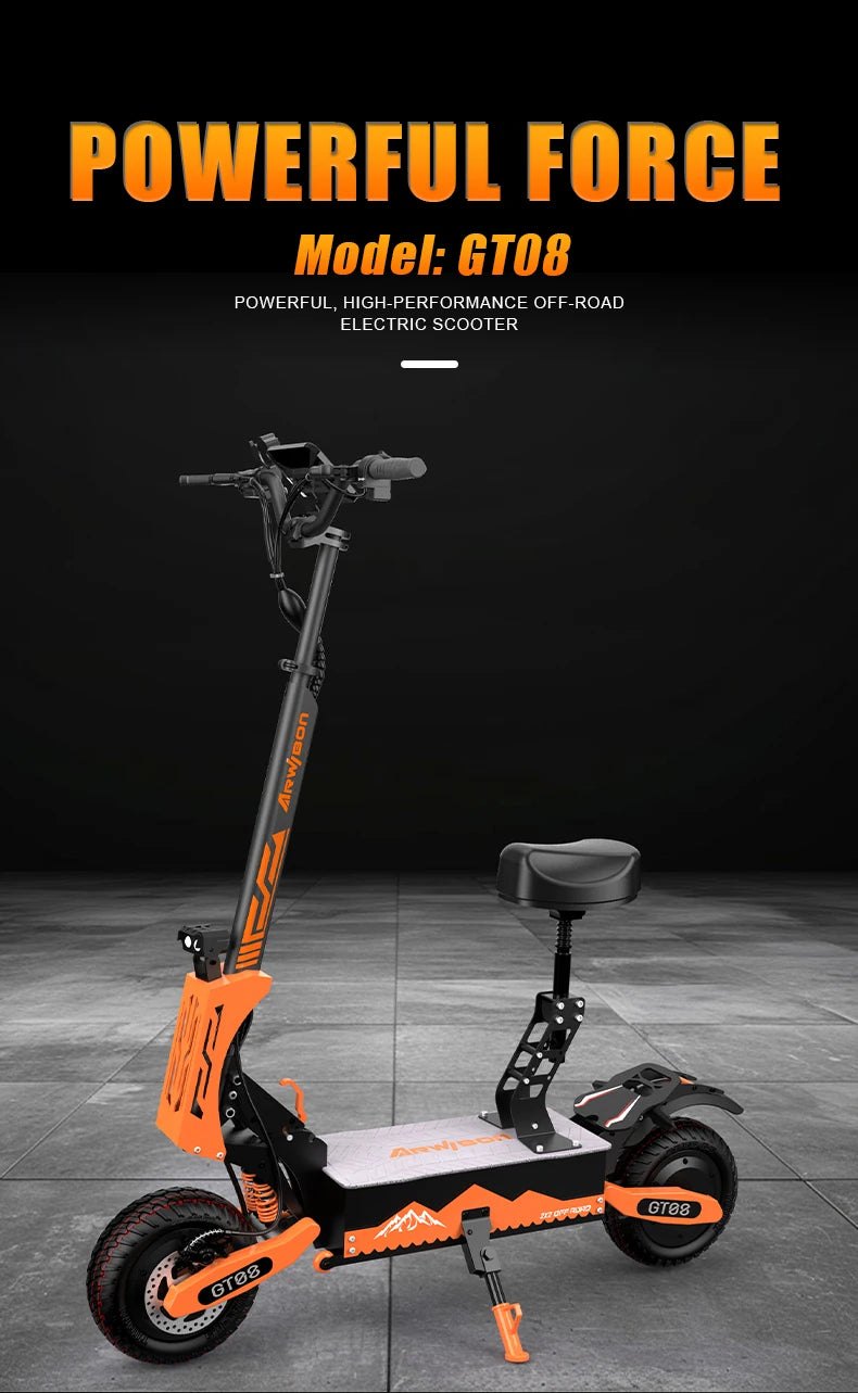 5600W Adult Electric Scooter Dual Motor Top Speed 50MPH,60V27AH, 11-inch Off-Road Tires Sport Folding eScooter with Seat