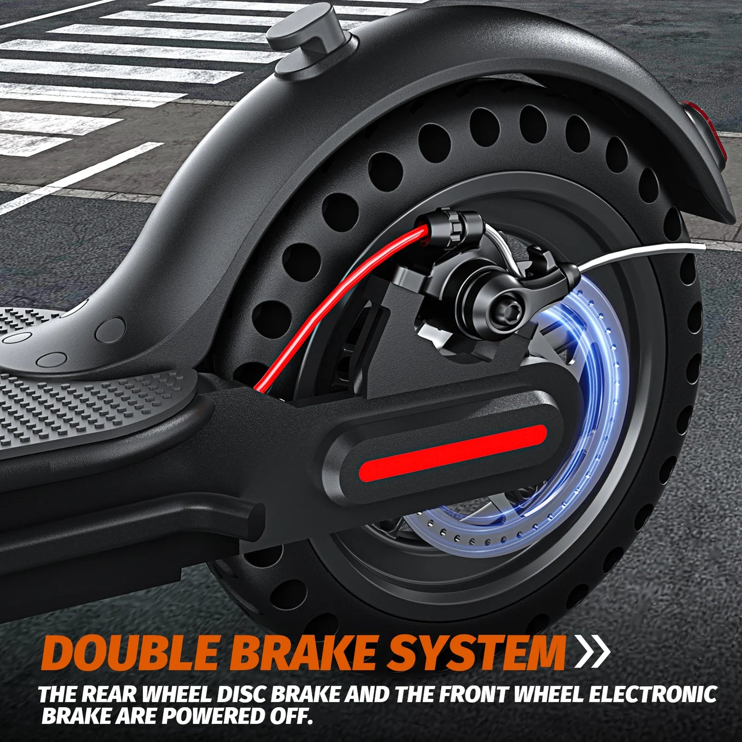350W Foldable Electric Scooter Explosion-proof Tires & Dual Brake System