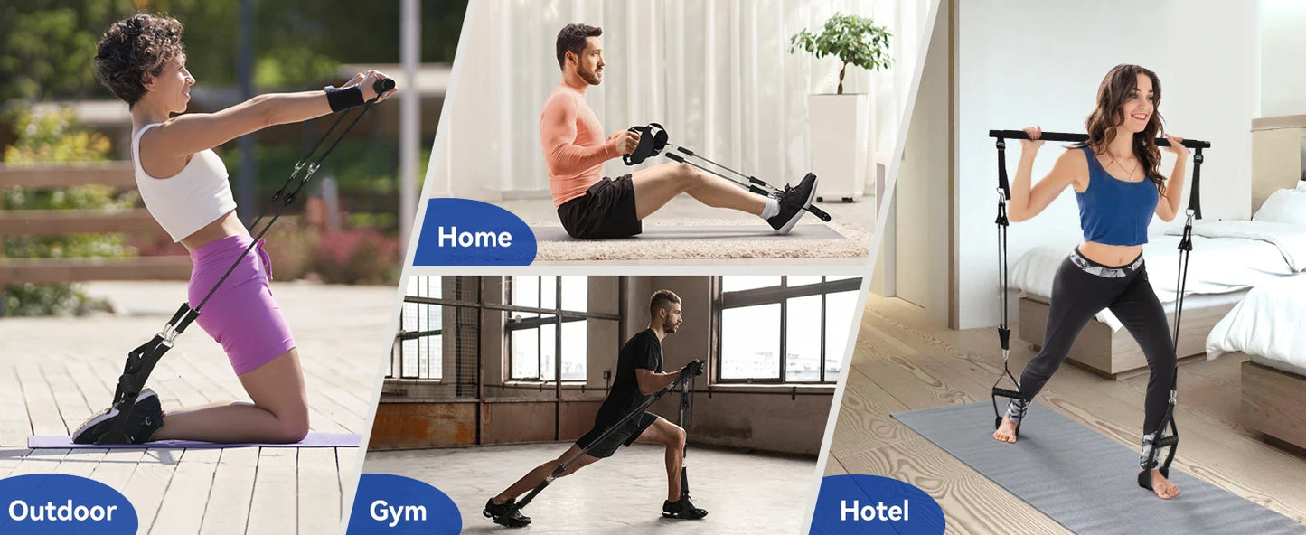 Portable Tensioner Kit With Latex Resistance Band