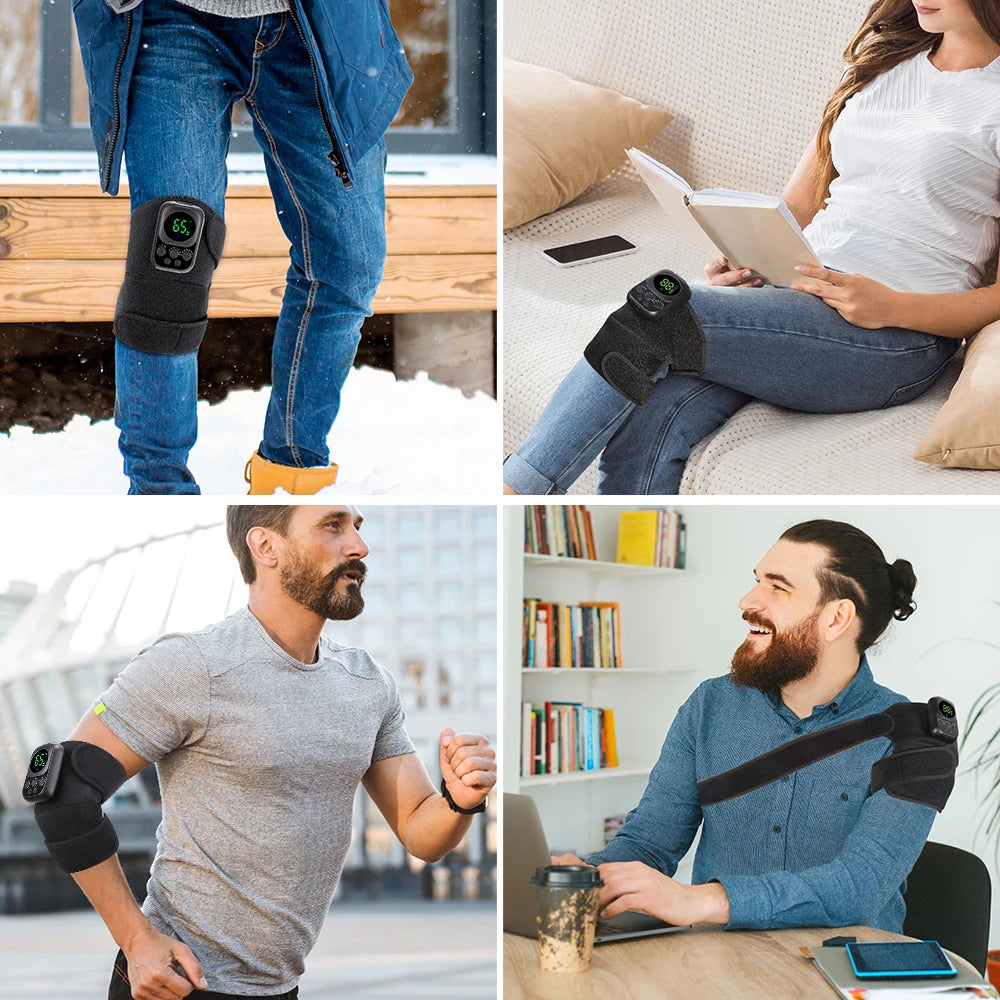 3 in 1 Shoulder Knee Eblow Heated Vibration Knee Massager Pad for Joint Pain Relief Health Care Shoulder Arthritis Support Belt