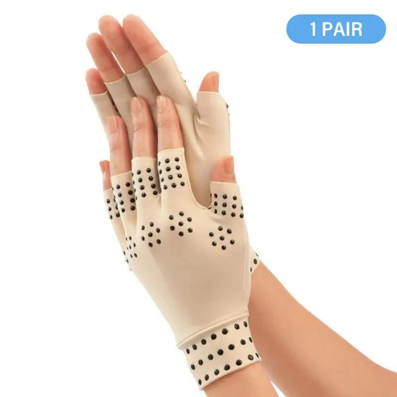 Fingerless Compression Gloves – Magnetic Arthritis Therapy for Hand Pain Relief