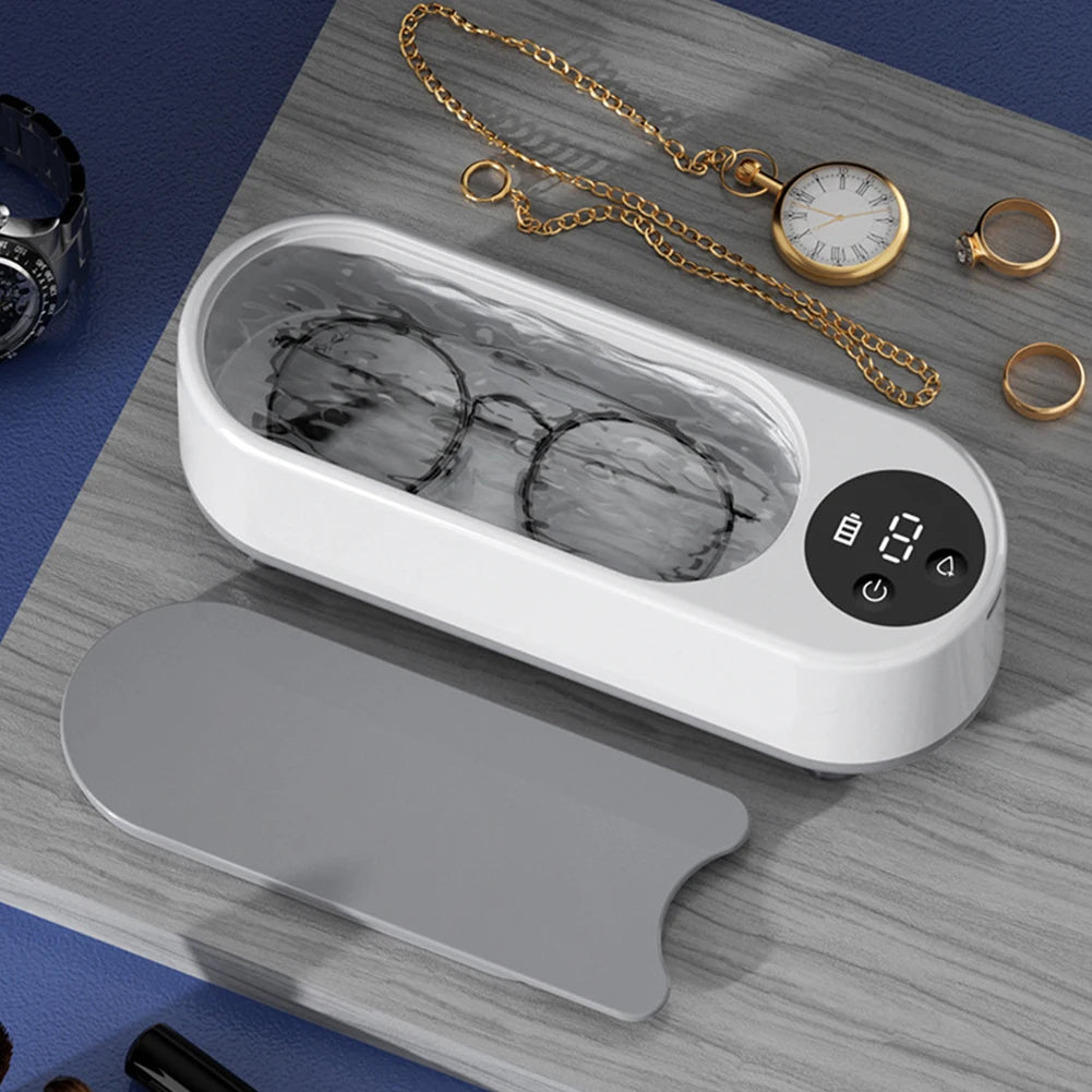 Ultrasonic Eyeglass Washing Tool Portable Glasses Cleaner Multifunctional High Frequency Vibration for Retainer Eyeglass Watches