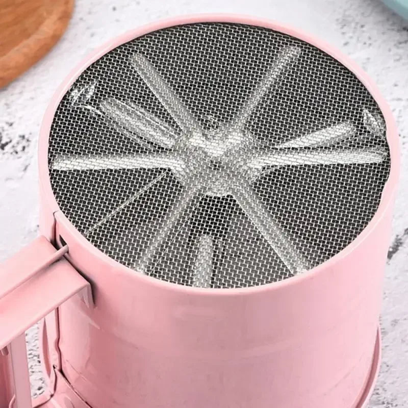 1 Pcs Stainless Steel Sieve Cup Powder Flour Baking Tool Icing Sugar Mesh Sieve Colander Crank Sifter Kitchen Tools Cocina Knife