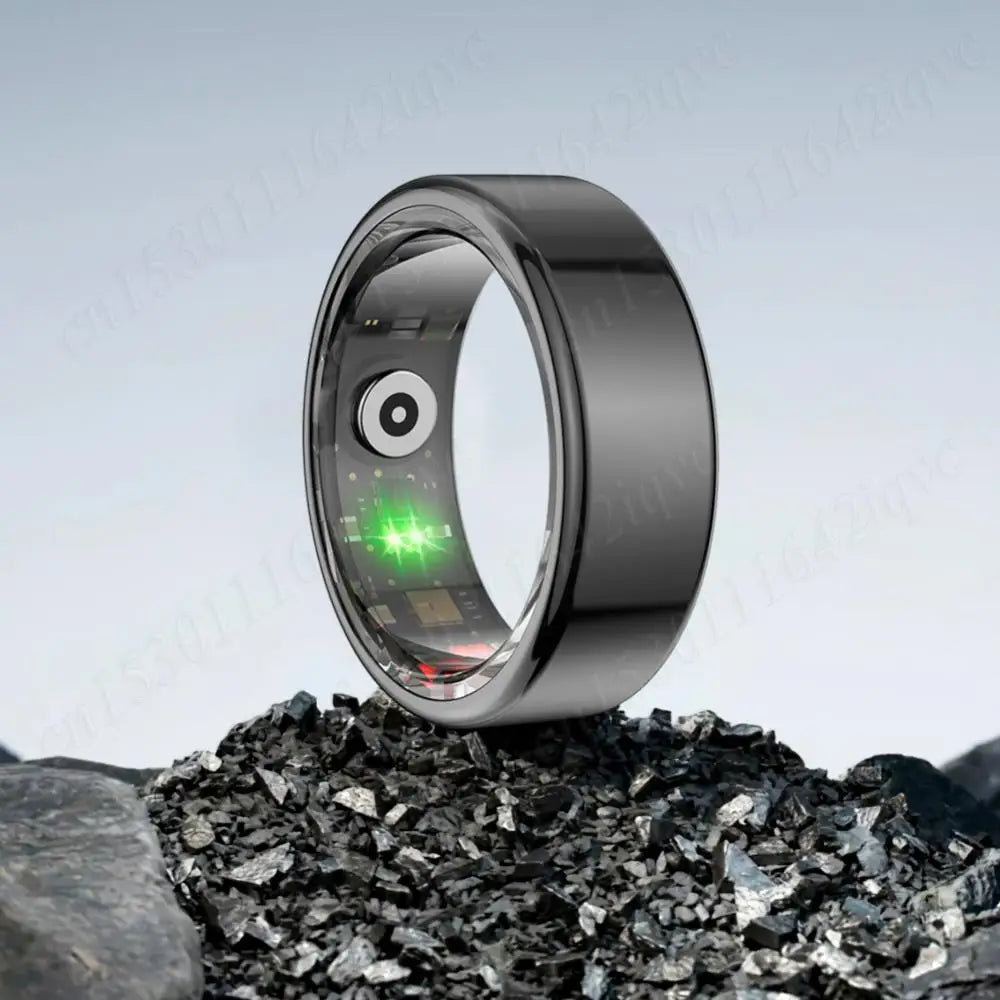 R02 Smart Ring Sleep Monitor Bluetooth5.0 Blood Oxygen Tracker Fitness Tracker Ring IP68 & 5ATM Waterproof Multi-sport Modes