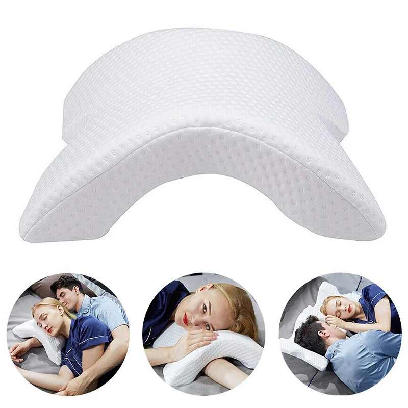 Couple Cuddle Pillow with Hand Hole Memory Foam Love Pillow for Couples Anti-Hand Numb Desk Nap Sleeping Pillow Valentine's Day