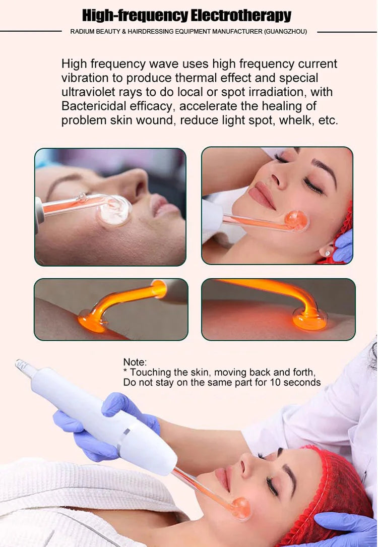 Allfond Ultrasonic Bio RF Vacuum Galvanic High Frequency Spray Multifunction Facial Machine for Beauty Skin