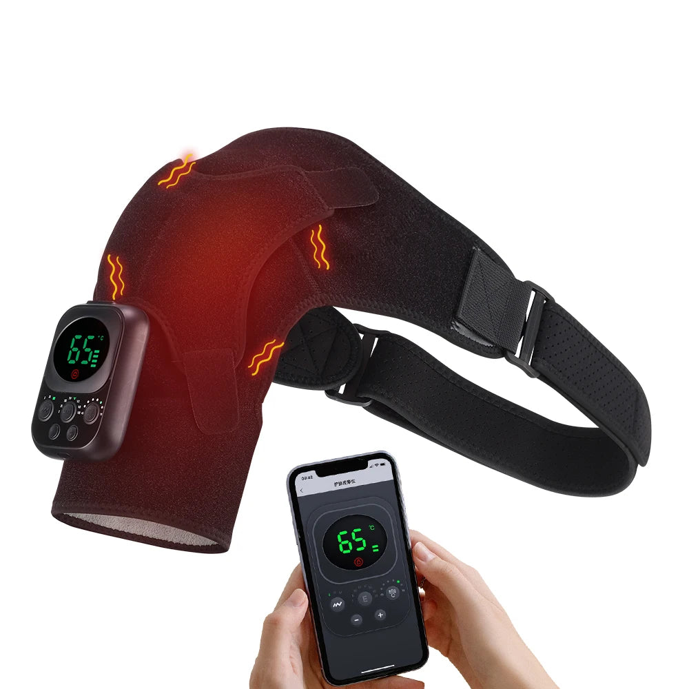 Electric Shoulder Brace 3 Gear Heated Vibration Massage Shoulder Support Massage Belt Arthritis Joint Injury Blood Circulation